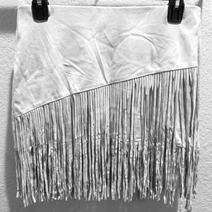 Zara Trafaluc Grey Fringe Sexy fitted Skirt